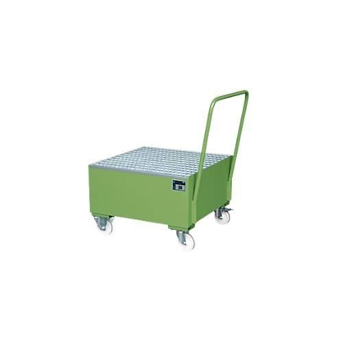 4052462020771 - Stahl-Auffangwanne mit Rollen+Griff 800 x 800 mm grün RAL 6011 4052462020771 - Stahl-Auffangwanne mit Rollen+Griff 800 x 800 mm grün RAL 6011