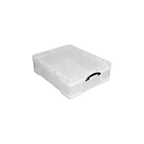 5060231634745 - Transportbox Really Useful Box Volumen 70 l L 810 x B 620 x H 225 mm stapelbar mit Deckel & Klappgriffen Recycling-PP transparent 5060231634745 - Transportbox Really Useful Box Volumen 70 l L 810 x B 620 x H 225 mm stapelbar mit Deckel & Klappgriffen Recycling-PP transparent