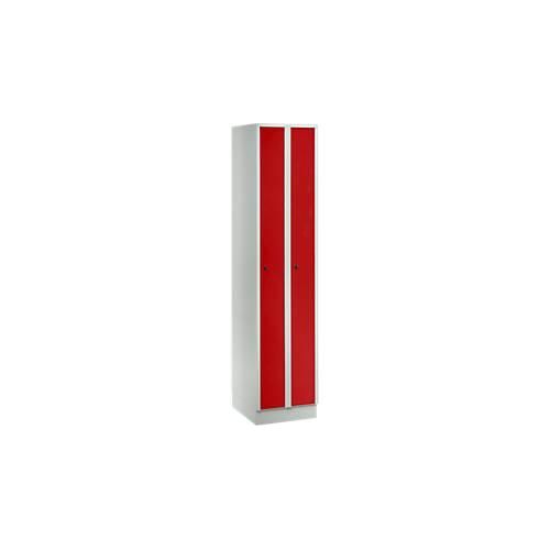 4250618220727 - Raumspargarderobe Abteilbreite 200 mm abschließbar 2 Abteile rot