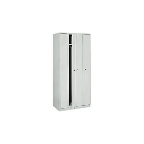 4250618221168 - Raumspargarderobe Abteilbreite 200 mm abschließbar 4 Abteile lichtgrau 4250618221168 - Raumspargarderobe Abteilbreite 200 mm abschließbar 4 Abteile lichtgrau