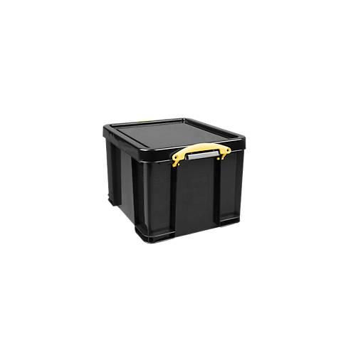 5060980790839 - Really Useful Boxes Aufbewahrungsbox 64L schwarz Griffe gelb