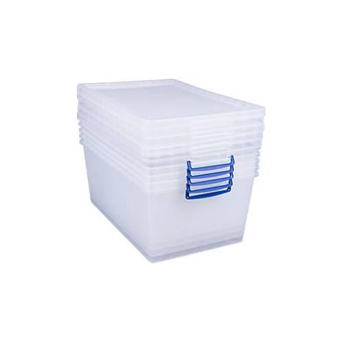 5060456652289 - Really Useful Boxes Aufbewahrungsboxen transparent mit Deckel 62L 5 Stück 5060456652289 - Really Useful Boxes Aufbewahrungsboxen transparent mit Deckel 62L 5 Stück
