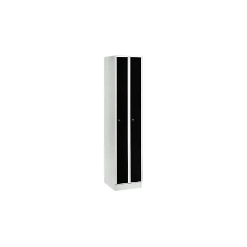 4250618220864 - Raumspargarderobe Abteilbreite 200 mm abschließbar 2 Abteile schwarz