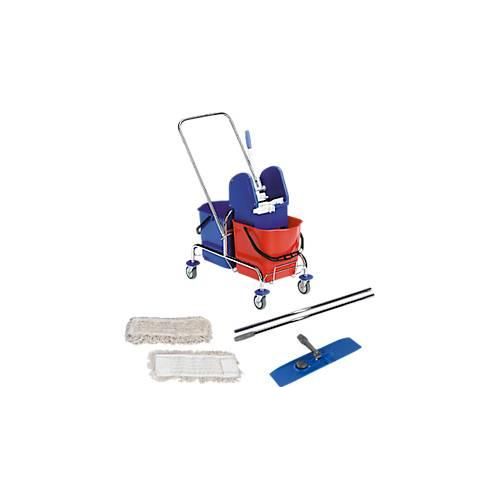 4250128203548 - Komplettset Doppelfahreimer Chrom 2 x 15 L Eimer 2-teiliger Chromstiel + 10 Mopps