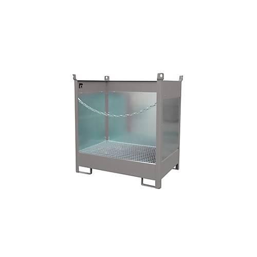 4052462041516 - Fass-Stapelpalette FSP-2 G Spritzschutzwand 3-seitig Kap 2 x 200 l Fass grau 4052462041516 - Fass-Stapelpalette FSP-2 G Spritzschutzwand 3-seitig Kap 2 x 200 l Fass grau