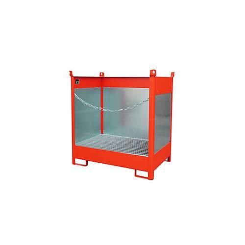 4052462041493 - Fass-Stapelpalette FSP-2 G Spritzschutzwand 3-seitig Kap 2 x 200 l Fass rot 4052462041493 - Fass-Stapelpalette FSP-2 G Spritzschutzwand 3-seitig Kap 2 x 200 l Fass rot