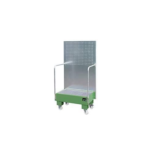 4052462061088 - - Auffangwanne mit Lochplatte 3 mm Stahlblech ral 6011 fahrbar für 2 St 60-l-Fass stehend Lagern BxTxH 570x890x1685 mm Auffangvol 60 l 4052462061088 - - Auffangwanne mit Lochplatte 3 mm Stahlblech ral 6011 fahrbar für 2 St 60-l-Fass stehend Lagern BxTxH 570x890x1685 mm Auffangvol 60 l