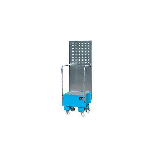 4052462061033 - eurokraft pro Fahrbare Auffangwanne mit Lochplattenwand 1 x 60-l-Fass stehend LxBxH 570 x 590 x 1775 mm lichtblau 4052462061033 - eurokraft pro Fahrbare Auffangwanne mit Lochplattenwand 1 x 60-l-Fass stehend LxBxH 570 x 590 x 1775 mm lichtblau
