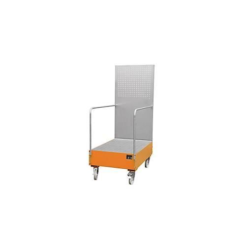4052462061002 - eurokraft pro Fahrbare Auffangwanne mit Lochplattenwand 2 x 200-l-Fass stehend hintereinander LxBxH 1280 x 800 x 2015 mm gelborange 4052462061002 - eurokraft pro Fahrbare Auffangwanne mit Lochplattenwand 2 x 200-l-Fass stehend hintereinander LxBxH 1280 x 800 x 2015 mm gelborange