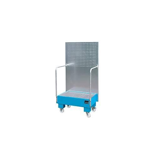 4052462061071 - eurokraft pro Fahrbare Auffangwanne mit Lochplattenwand 2 x 60-l-Fass stehend nebeneinander LxBxH 570 x 890 x 1685 mm lichtblau 4052462061071 - eurokraft pro Fahrbare Auffangwanne mit Lochplattenwand 2 x 60-l-Fass stehend nebeneinander LxBxH 570 x 890 x 1685 mm lichtblau