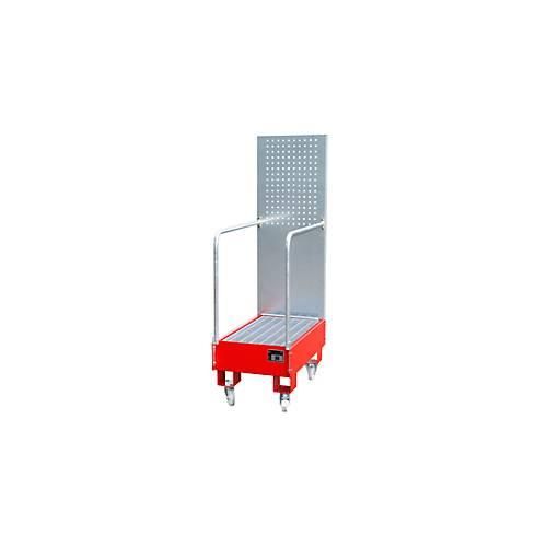 4052462061101 - eurokraft pro Fahrbare Auffangwanne mit Lochplattenwand 2 x 60-l-Fass stehend hintereinander LxBxH 875 x 500 x 1685 mm feuerrot 4052462061101 - eurokraft pro Fahrbare Auffangwanne mit Lochplattenwand 2 x 60-l-Fass stehend hintereinander LxBxH 875 x 500 x 1685 mm feuerrot