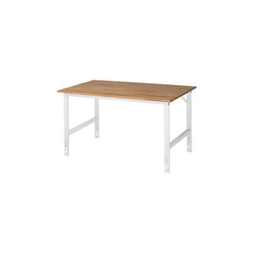4040376105530 - Arbeitstisch höhenverstellbar Gestell 60 x 30 mm Buchenplatte massiv BxT 1500 x 1000 mm lichtgrau RAU