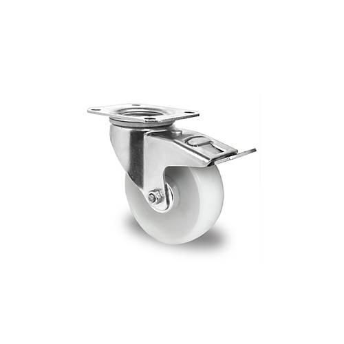4260390225407 - CASCOO Lenkrolle N0N0 mit Totalfeststeller Rad-ø 100 mm x B 36 mm Polyamid-Felge Polyamid-Lauffläche natur weiß Rollenlager bis 150 kg 4260390225407 - CASCOO Lenkrolle N0N0 mit Totalfeststeller Rad-ø 100 mm x B 36 mm Polyamid-Felge Polyamid-Lauffläche natur weiß Rollenlager bis 150 kg