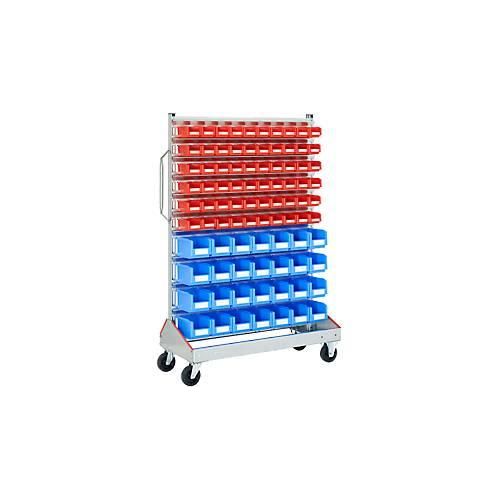 4250692930918 - Sichtrollwagen f Sichtlagerkästen einseitig B 1130 x T 510 x H 1705 mm 60 x 07 l rot 28 x 75 l blau 4250692930918 - Sichtrollwagen f Sichtlagerkästen einseitig B 1130 x T 510 x H 1705 mm 60 x 07 l rot 28 x 75 l blau