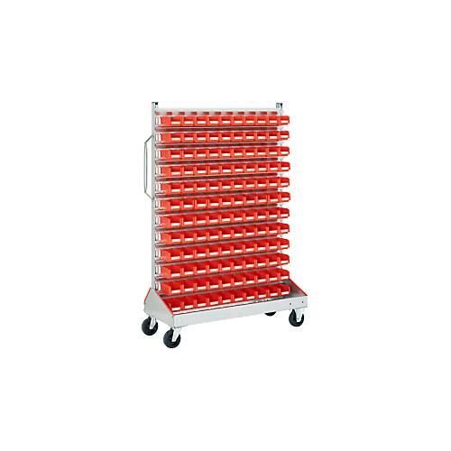 4250692930888 - Sichtrollwagen f Sichtlagerkästen einseitig B 1130 x T 510 x H 1705 mm 120 x 07 l rot 4250692930888 - Sichtrollwagen f Sichtlagerkästen einseitig B 1130 x T 510 x H 1705 mm 120 x 07 l rot