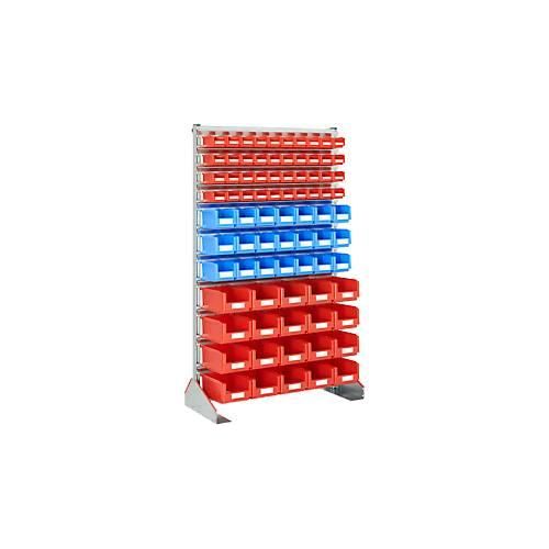 4250692918787 - Ständerregal einseitig B 1130 x T 500 x H 1885 mm 40 x 07 l rot + 21 x 3 l blau + 20 x 75 l rot 4250692918787 - Ständerregal einseitig B 1130 x T 500 x H 1885 mm 40 x 07 l rot + 21 x 3 l blau + 20 x 75 l rot
