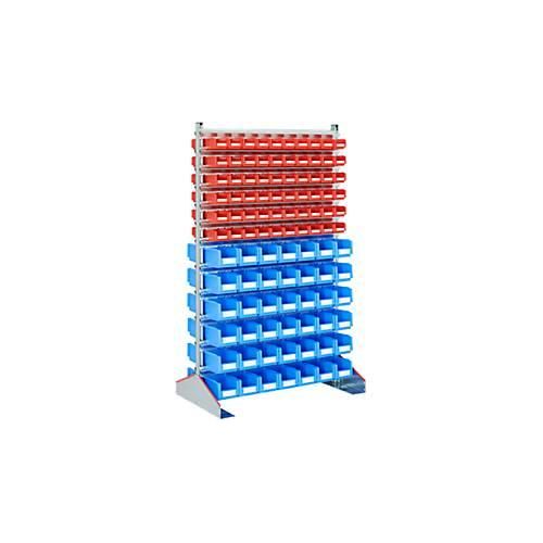 4250692930864 - Ständerregal zweiseitig B 1130 x T 700 x H 1885 mm 120 x 07 l rot + 84 x 3 l blau 4250692930864 - Ständerregal zweiseitig B 1130 x T 700 x H 1885 mm 120 x 07 l rot + 84 x 3 l blau