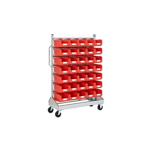 4250692930901 - Sichtrollwagen f Sichtlagerkästen einseitig B 1130 x T 510 x H 1705 mm 35 x 75 l rot 4250692930901 - Sichtrollwagen f Sichtlagerkästen einseitig B 1130 x T 510 x H 1705 mm 35 x 75 l rot
