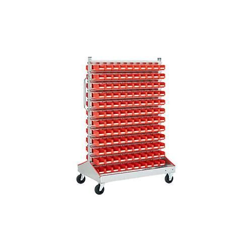 4250692930925 - Sichtrollwagen f Sichtlagerkästen zweiseitig B 1130 x T 710 x H 1705 mm 240 x 07 l rot 4250692930925 - Sichtrollwagen f Sichtlagerkästen zweiseitig B 1130 x T 710 x H 1705 mm 240 x 07 l rot