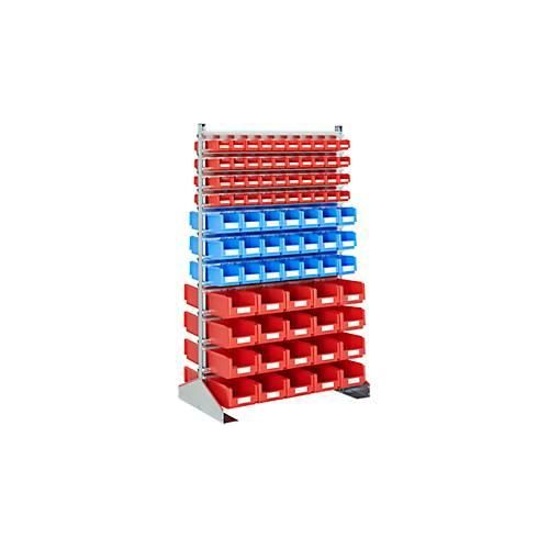 4250692918794 - Ständerregal zweiseitig B 1130 x T 700 x H 1885 mm 80 x 07 l rot + 42 x 3 l blau + 40 x 75 l rot 4250692918794 - Ständerregal zweiseitig B 1130 x T 700 x H 1885 mm 80 x 07 l rot + 42 x 3 l blau + 40 x 75 l rot