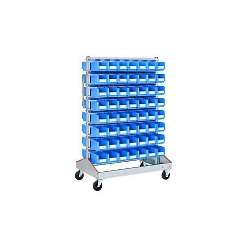 4250692930932 - Sichtrollwagen f Sichtlagerkästen zweiseitig B 1130 x T 710 x H 1705 mm 112 x 3 l blau