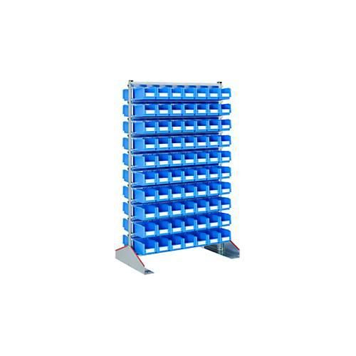 4250692930833 - Ständerregal zweiseitig B 1130 x T 700 x H 1885 mm 140 x 3 l blau 4250692930833 - Ständerregal zweiseitig B 1130 x T 700 x H 1885 mm 140 x 3 l blau
