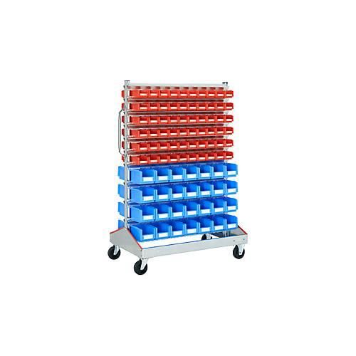 4250692930956 - Sichtrollwagen f Sichtlagerkästen zweiseitig B 1130 x T 710 x H 1705 mm 120 x 07 l rot 56 x 75 l blau 4250692930956 - Sichtrollwagen f Sichtlagerkästen zweiseitig B 1130 x T 710 x H 1705 mm 120 x 07 l rot 56 x 75 l blau