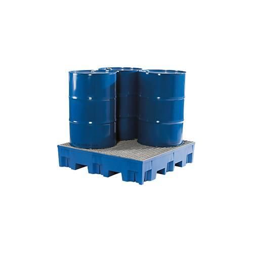 4250101149719 - asecos PE-Auffangwanne für 4 x 200-l-Fässer LxB 1235 x 1235 mm Auffangvolumen 255 l mit verzinktem Stahlgitter 4250101149719 - asecos PE-Auffangwanne für 4 x 200-l-Fässer LxB 1235 x 1235 mm Auffangvolumen 255 l mit verzinktem Stahlgitter