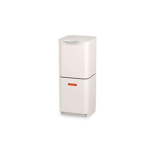 5028420001051 - Abfallsammler Intelligent Waste Totem rechteckig Fach + Schublade 48 l mit Deckel Edelstahl weißgrau