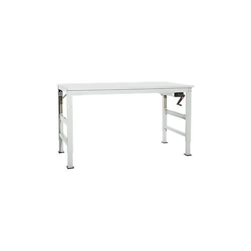 4045916414622 - Arbeitstisch Ergo K m Kurbel 2500 x 1000 mm Tischplatte Melamin lichtgrau 4045916414622 - Arbeitstisch Ergo K m Kurbel 2500 x 1000 mm Tischplatte Melamin lichtgrau