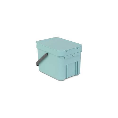 8710755109645 - Abfallsammler Sort & Go rechteckig mit Wandhalterung Deckel & Griff 6 l Kunststoff mintgrün
