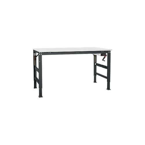 4045916134612 - Arbeitstisch Ergo K m Kurbel 1500 x 800 mm Tischplatte PVC Dekor anthrazit 4045916134612 - Arbeitstisch Ergo K m Kurbel 1500 x 800 mm Tischplatte PVC Dekor anthrazit
