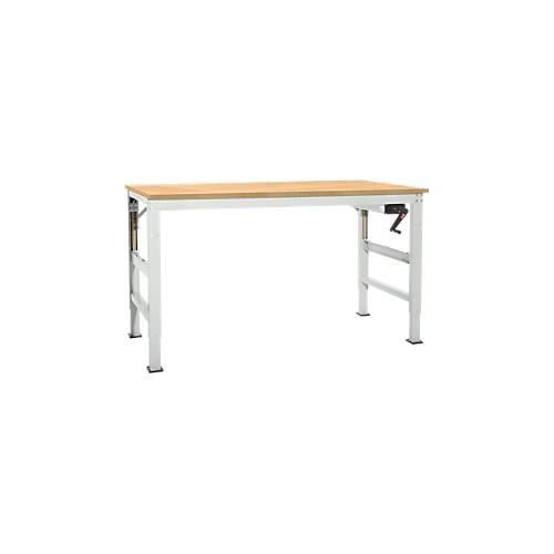 4045916461091 - Arbeitstisch Ergo K m Kurbel 2500 x 800 mm Tischplatte Multiplex lichtgrau 4045916461091 - Arbeitstisch Ergo K m Kurbel 2500 x 800 mm Tischplatte Multiplex lichtgrau