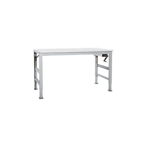 4045916461572 - Arbeitstisch Ergo K m Kurbel 2500 x 1000 mm Tischplatte PVC Dekor alusilber 4045916461572 - Arbeitstisch Ergo K m Kurbel 2500 x 1000 mm Tischplatte PVC Dekor alusilber