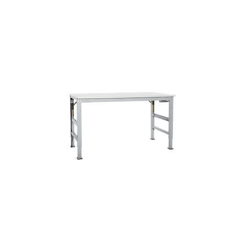 4045916135848 - Arbeitstisch Ergo Elektro-Hydraulik Platte Kunststoff 1250 x 800 mm alusilber
