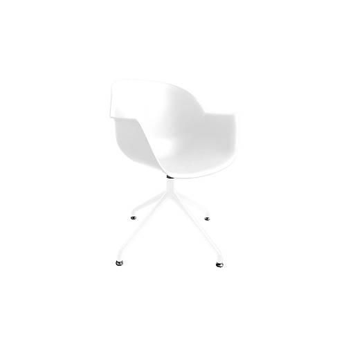 3660141232981 - Schalenstuhl Moon 2er-Set B 600 x T 575 x H 830 mm um 360° drehbar Polypropylen & Stahl lackiert weiß