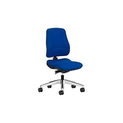 4099883012329 - Bürostuhl LEANOS V KOMFORT Synchronmechanik ohne Armlehnen Lordosenstütze Knierolle blau alupoliert 4099883012329 - Bürostuhl LEANOS V KOMFORT Synchronmechanik ohne Armlehnen Lordosenstütze Knierolle blau alupoliert