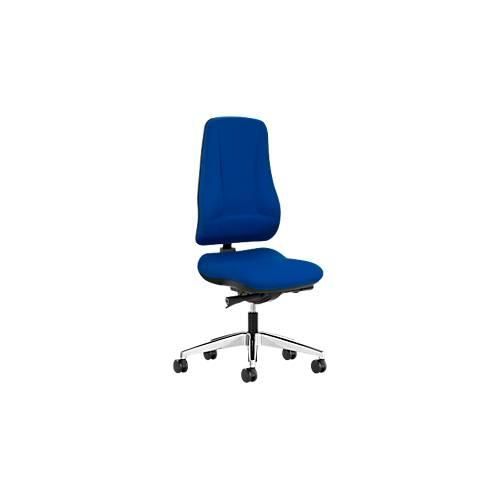 4016849536316 - Bürostuhl LEANOS V KOMFORT Synchronmechanik ohne Armlehnen hohe Rückenlehne blau alupoliert 4016849536316 - Bürostuhl LEANOS V KOMFORT Synchronmechanik ohne Armlehnen hohe Rückenlehne blau alupoliert