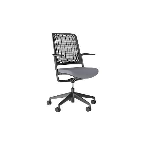 5901747588132 - Bürostuhl WithMe mit Armlehnen Auto-Synchronmechanik Flachsitz perforierter Kunststoffrücken abnehmbarer Sitzbezug schwarz grau 5901747588132 - Bürostuhl WithMe mit Armlehnen Auto-Synchronmechanik Flachsitz perforierter Kunststoffrücken abnehmbarer Sitzbezug schwarz grau