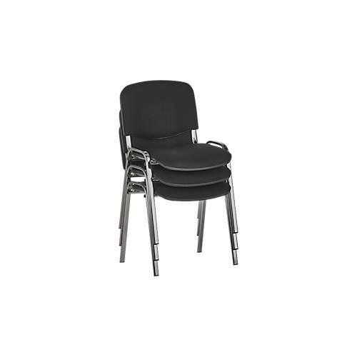 5901747577976 - Stapelstuhl ISO Basic ohne Armlehnen 4-Fußgestell Stoffbezug stapelbar bis 12 Stück B 545 x T 560 x H 820 mm Bezug schwarz Gestell alusilber 5901747577976 - Stapelstuhl ISO Basic ohne Armlehnen 4-Fußgestell Stoffbezug stapelbar bis 12 Stück B 545 x T 560 x H 820 mm Bezug schwarz Gestell alusilber