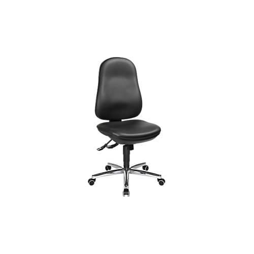 4014296810959 - Bürostuhl SUPPORT SY ohne Armlehnen Synchronmechanik Bandscheibensitz Kunstleder desinfektionsmittelbeständig schwarz chromsilbern 4014296810959 - Bürostuhl SUPPORT SY ohne Armlehnen Synchronmechanik Bandscheibensitz Kunstleder desinfektionsmittelbeständig schwarz chromsilbern