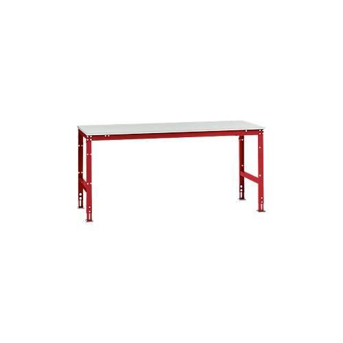 4045916079357 - AU41273003 Arbeits-Grundtisch UNIVERSAL Standard mit Kunststoffplatte BxTxH = 2000x1000x760-870 mm Rubin-Rot 4045916079357 - AU41273003 Arbeits-Grundtisch UNIVERSAL Standard mit Kunststoffplatte BxTxH = 2000x1000x760-870 mm Rubin-Rot