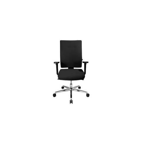 4014296792705 - Bürostuhl PROFI STAR 15 high mit Armlehnen Synchronmechanik Flachsitz für große Menschen schwarz alusilber