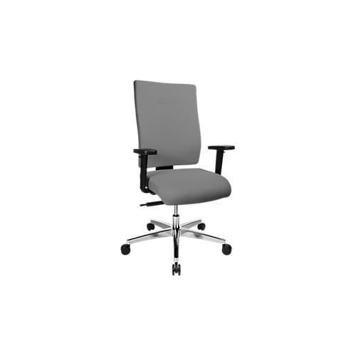 4014296792712 - Bürostuhl PROFI STAR 15 high mit Armlehnen Synchronmechanik Flachsitz für große Menschen hellgrau alusilber 4014296792712 - Bürostuhl PROFI STAR 15 high mit Armlehnen Synchronmechanik Flachsitz für große Menschen hellgrau alusilber