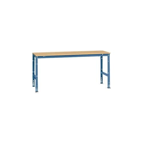 4045916099102 - AU41155007 Arbeits-Grundtisch UNIVERSAL Standard mit Multiplexplatte BxTxH = 2000 x 800 x 760-870 mm Brillantblau (RAL 5007)