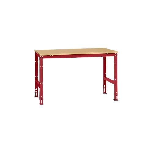 4045916093810 - AU40653003 Arbeits-Grundtisch UNIVERSAL Standard mit Multiplexplatte BxTxH = 1500 x 1000 x 760-870 mm Rubin-Rot 4045916093810 - AU40653003 Arbeits-Grundtisch UNIVERSAL Standard mit Multiplexplatte BxTxH = 1500 x 1000 x 760-870 mm Rubin-Rot