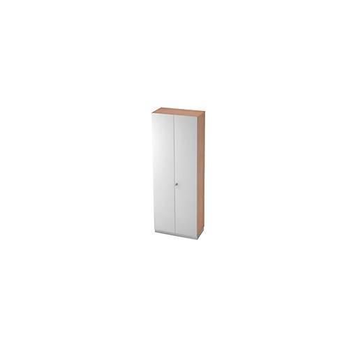 4032062111604 - Garderobenschrank 2 Ablagen B 800 x T 420 mm Nussbaum-Dekor silber