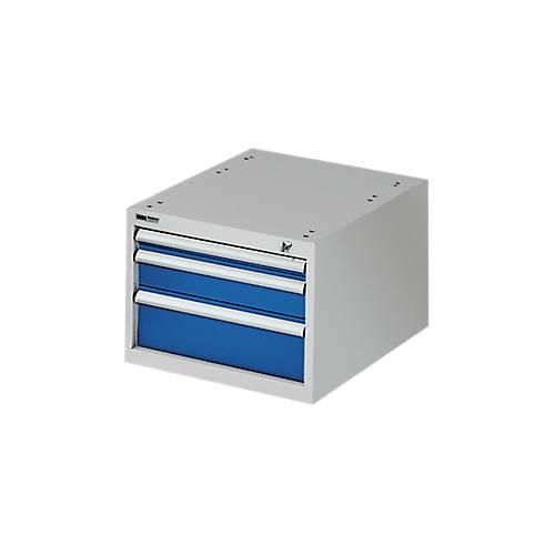 4051273767615 - Schubladenunterbau für modulare Werkbank Typ 1 3 Schübe lichtgrau RAL 7035 enzianblau RAL 5010 4051273767615 - Schubladenunterbau für modulare Werkbank Typ 1 3 Schübe lichtgrau RAL 7035 enzianblau RAL 5010