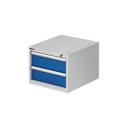 4051273767592 - Schubladenunterbau für modulare Werkbank Typ 2 2 Schübe lichtgrau RAL 7035 enzianblau RAL 5010 4051273767592 - Schubladenunterbau für modulare Werkbank Typ 2 2 Schübe lichtgrau RAL 7035 enzianblau RAL 5010