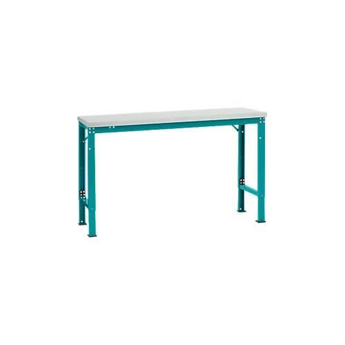 4045916137729 - AU70515021 Arbeits-Grundtisch UNIVERSAL Spezial mit Melaminplatte BxTxH = 1500 x 800 x 722-1022 mm Wasserblau 4045916137729 - AU70515021 Arbeits-Grundtisch UNIVERSAL Spezial mit Melaminplatte BxTxH = 1500 x 800 x 722-1022 mm Wasserblau